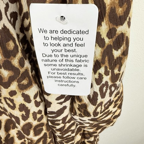 Roamans Leopard Print Gauze Tunic Top Sz 32W Long Sleeve Vacation Flowy Boho - Picture 7 of 13