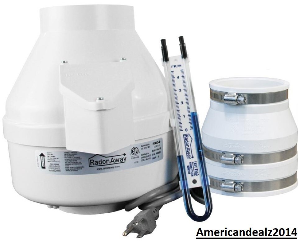 Complete Home Radon Mitigation Fan System Kit Quiet Gas Reduction