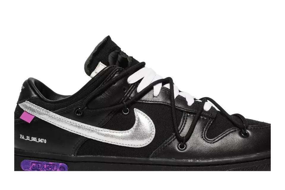 Nike Off-White x Dunk Low Lot 1 of 50 Black DM1602-001 Men's Size