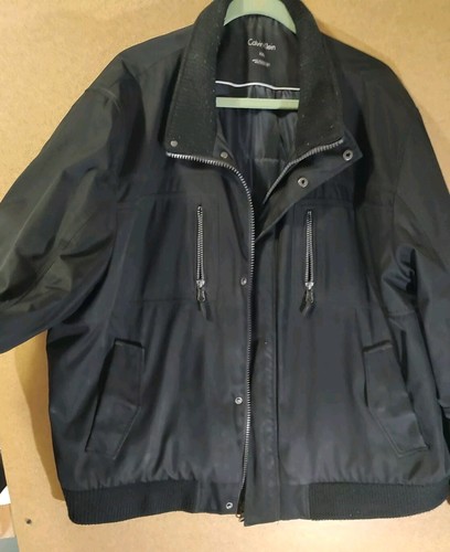 Men's Winter Coat by Calvin Klein Black Color Rain Resistant Insulated - Picture 3 of 12