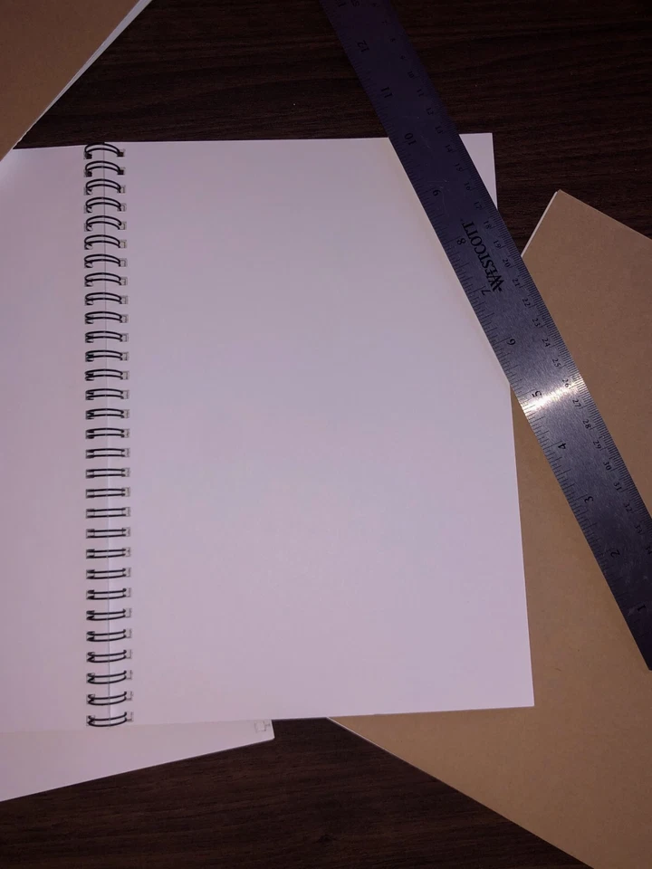Almohadilla para libro de bocetos hecha a mano 25 hojas 7" x 10" espiral de alta calidad 90 lb/163 gsm Foto 4 de 4