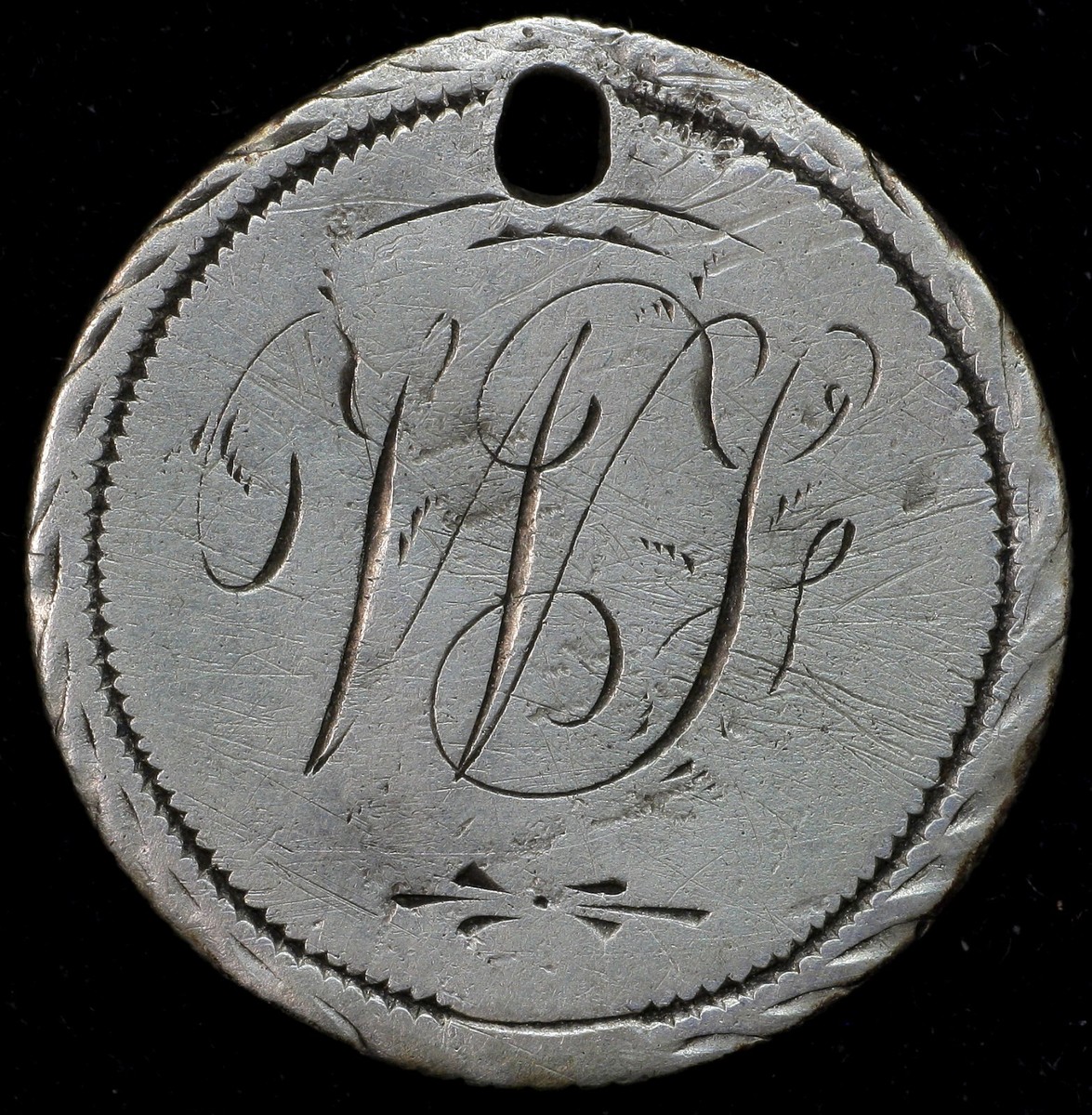 1875 Love Token Engraved 