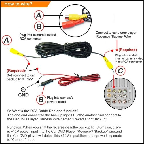 Car Reverse Rear View Backup Camera For Toyota Yaris 2012 2013 2014 2015 2016 - Picture 8 of 9