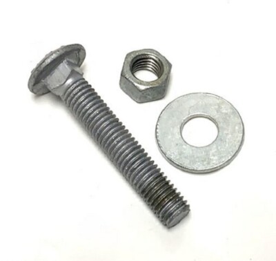 5/16-18 X 3-1/2 Galvanized Carriage Bolts With Nuts & Flat Washers