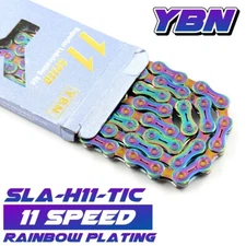 YBN-SLA-H11-TIC (RainBow Plating) 11 Speed Chain for Shimano Campagnolo