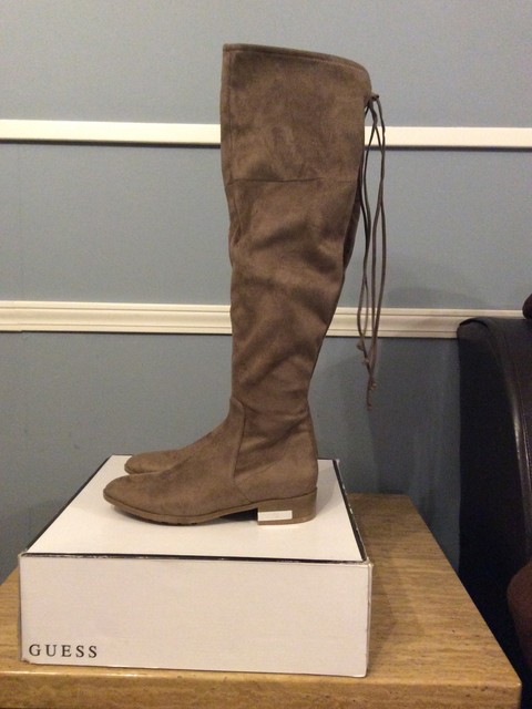 GUESS Womens Taupe Over-the-knee BOOTS 