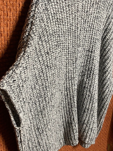 Womens Cocoon Sweater Extra Large Gray Marled Knit Speckled Patch Pockets Office - Picture 9 of 12