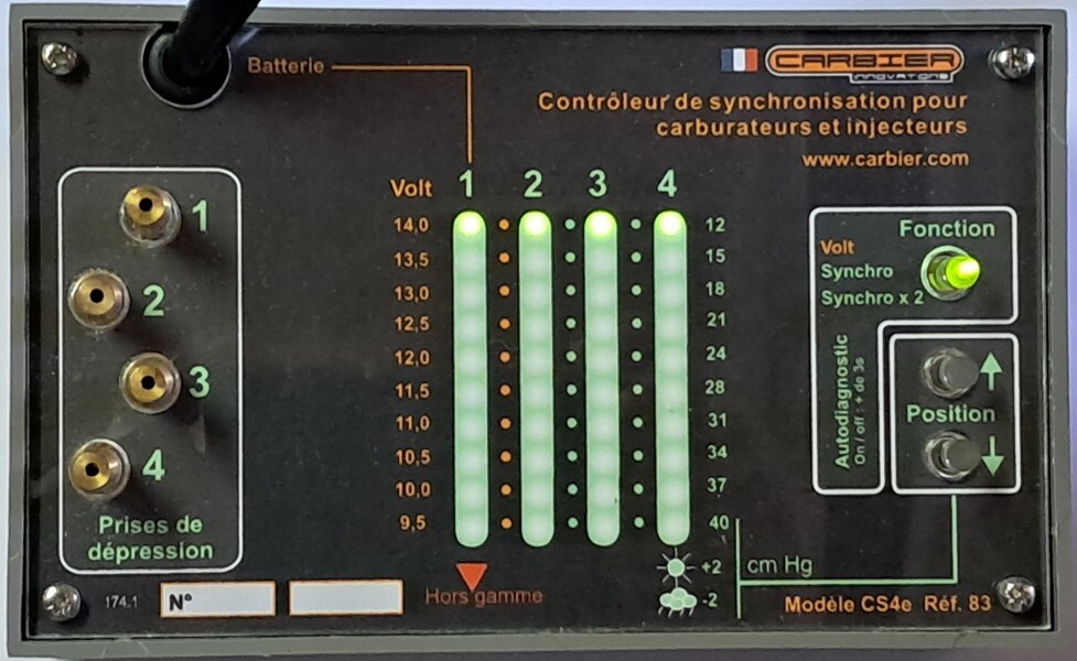 Contrôleur de synchronisation de carburateurs CS4e dépressiomètre moto