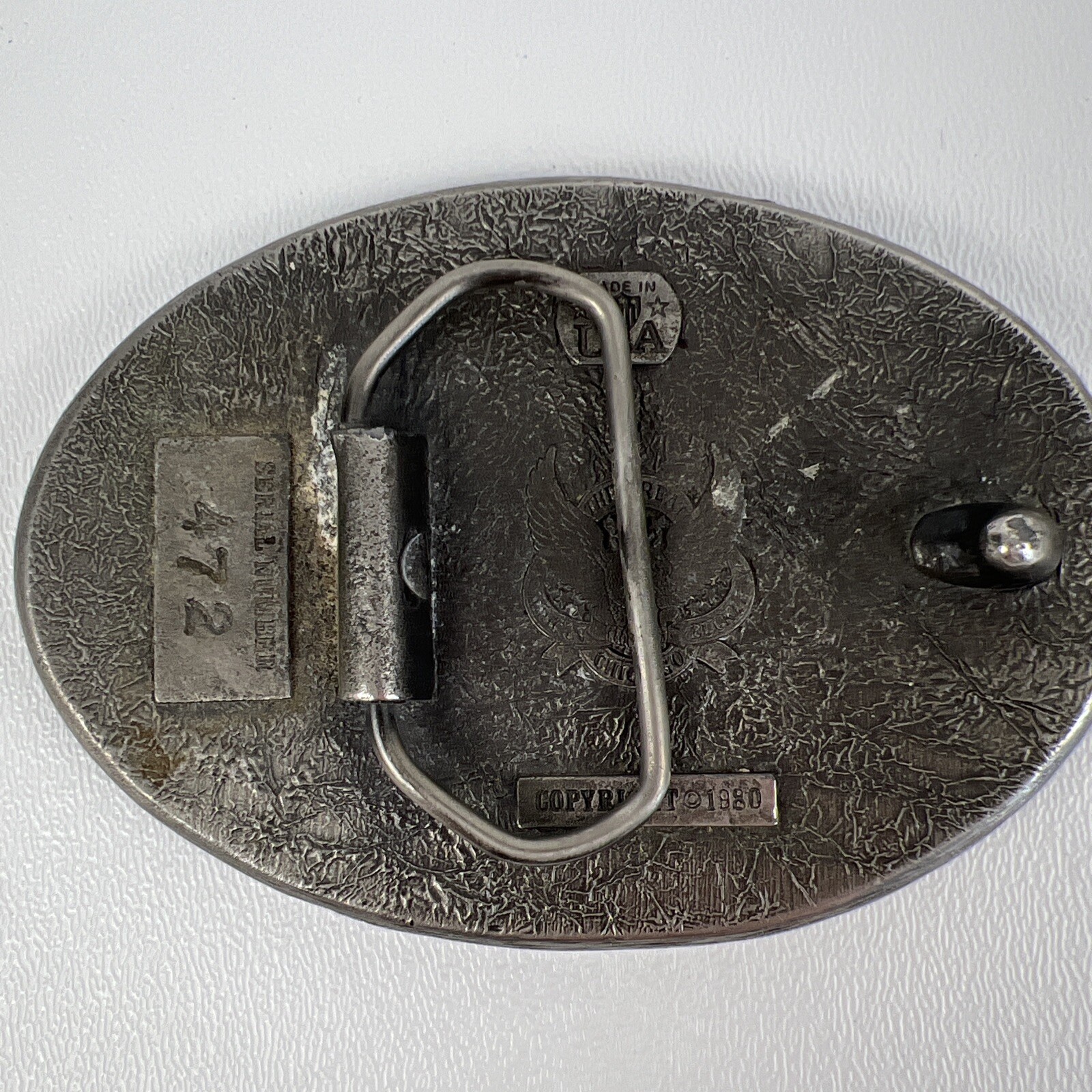 Vintage Belt Buckle The Great American Buckle Company 1980 Deer Stag Serial #472