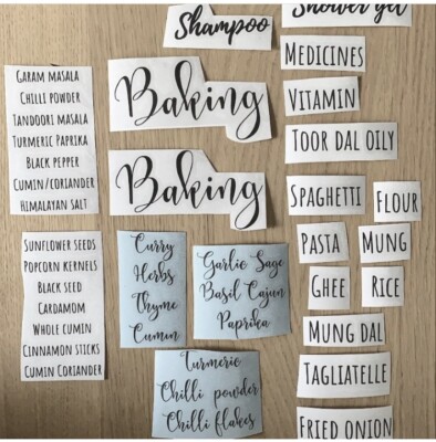 Personalisierte Vinyl Aufkleber Etiketten Designs verschiedene Schriftarten und Farben beliebige Wörter