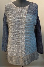 Style Co M Blue Gray Long Sleeve Cotton Blend Long Sleeve Pullover Tunic Sweater