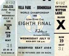 Ticket Football World Championship 13.07.1966 World Cup