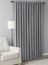 Mainstays Blackout Curtains Gray 50x84 Set of 2 Rod Pocket Panels Charcoal
