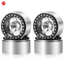 AXSPEED 4Pcs Aluminum Alloy 1.9 Inch 30Mm Beadlock Wheels Rims Hubs for Axial SC