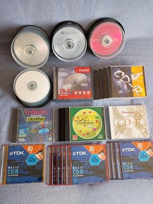 Lot of 118 Assorted Blank CD-R's-New and Open Box-Assorted Brands and MBs.