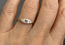 ANTIQUE VICTORIAN PLATINUM on 18ct GOLD RUBY & DIAMOND RING UK N Blanckensee