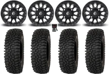 Fuel Vector 14" Wheels Black 30" Roctane ST Tires Can-Am Renegade Outlander