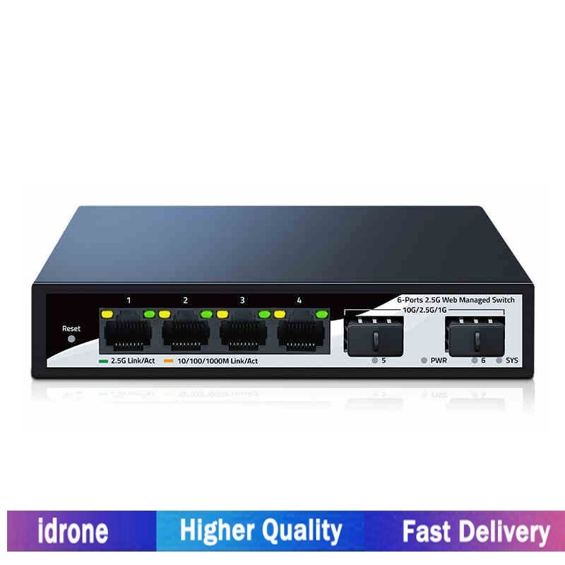 LG-SWTG124AS 6 Port Switch 2.5G Web Managed Switch (RJ45 + SFP+ Optical Ports)