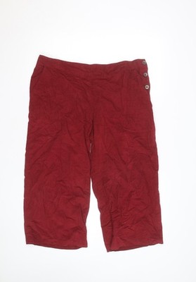 Nomads Damen rot Cord Cropped Hose Größe 16 Knopfdetail