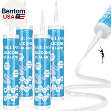 Silicone Sealant, 100 Silicone Caulk Clear Waterproof for RV, Kitchen, Bath, Ge