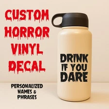 Custom Horror Vinyl Decals – Personalized Halloween Names & Scary Phrases
