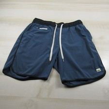 Vuori Shorts Mens Medium Blue Banks Lined 7 Inseam Active Gym Drawstring Casual