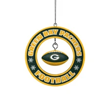 Green Bay Packers Christmas Tree Holiday Ornament - Floating Logo Football