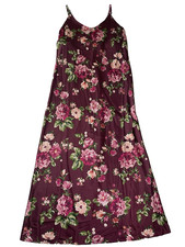 Joie Slip Dress floral Satin Spaghetti Straps Burgundy Size XL Romantic