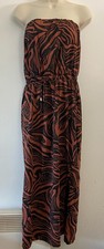Next beachwear UK size 12 black ground mix shoulderless long dress