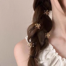 10pcs Mini Metal Hair Claw Clip Gold Silver Flower Butterfly Small Shark Clips