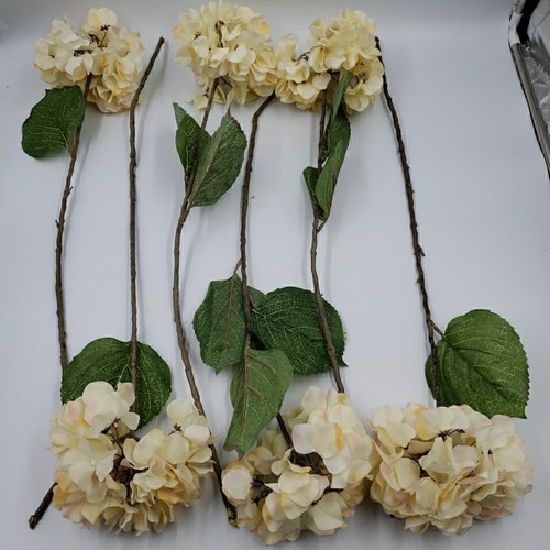 Large Faux Hydrangea Long Stem 27" Artificial Flowers Realistic Floral Pick 6 PC - Picture 7 of 13