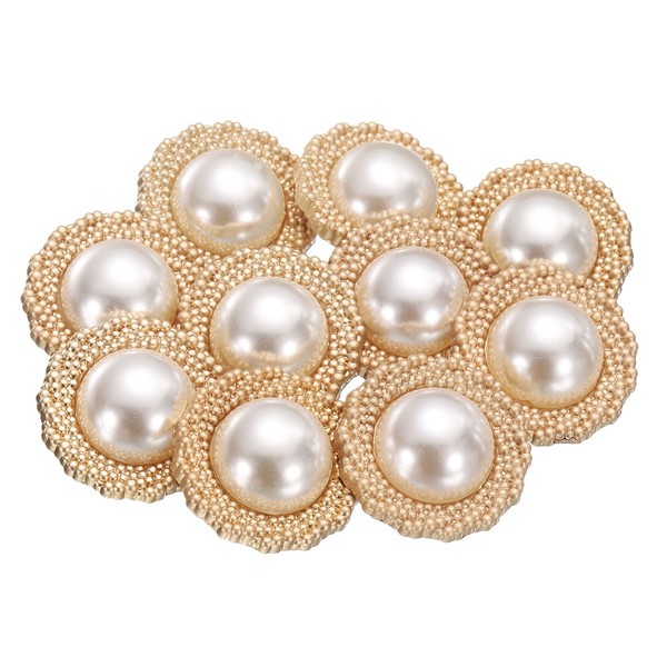 10Stk Perlen Gold Metall NäHknöPfe 30Mm Rund Damen Mantel KnöPfe #3-image