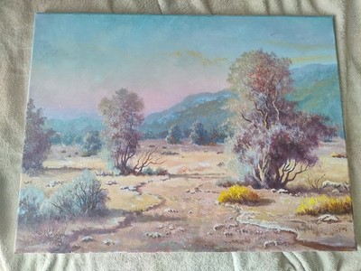 Oil on Canvas Painting Borrego Desert California Salton Sea Schroeder/Gutknecht