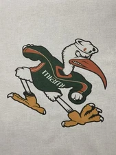 University of Miami Quilt Block FOOTBALL Florida Sebastian the Ibis #1