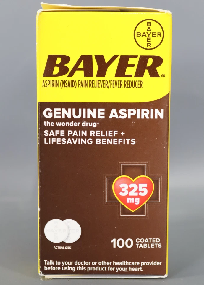 Genuine Bayer Aspirin Pain Reliever / Fever Reducer 325mg Coated 100 Count - Image 3 of 4