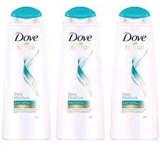 LOT OF 3 Dove Daily Care 2 in 1 Shampoo and Conditioner 400ml 13.5 fl oz
