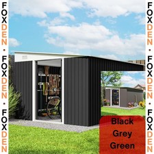 Large Metal Garden Shed 11.3 x 9.2ft Outdoor Storage Shed Garage for Tools Bikes