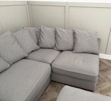 Grey L-Shape Sofa with Footstool 260x170cm Good Condition DELIVERY AVAILABLE