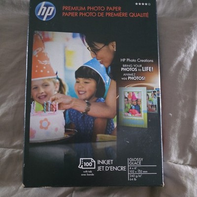 HP Premium Photo Paper Glossy 4x6 Inkjet Printer 100 Sheets 10mil NEW SEALED