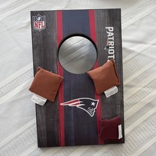 NFL Patriots Mini Cornhole Board Set Black Red Blue with 8 Bags