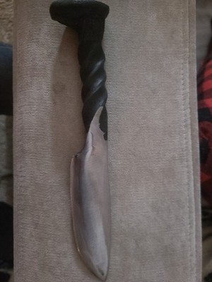 FREE SHIPPING Railroad Spike Hand-Forged Knife with Twist Handle and Sharp Blade