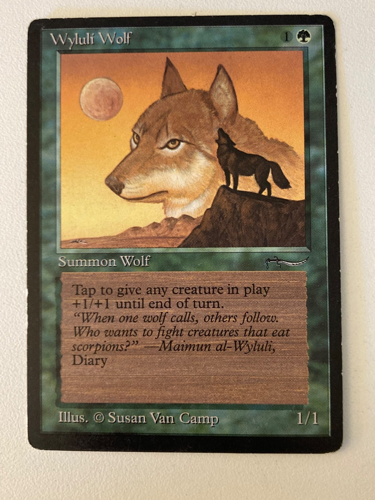 Magic the Gathering MTG Arabian Nights Wyluli Wolf Dark MP  (Beta Bob)
