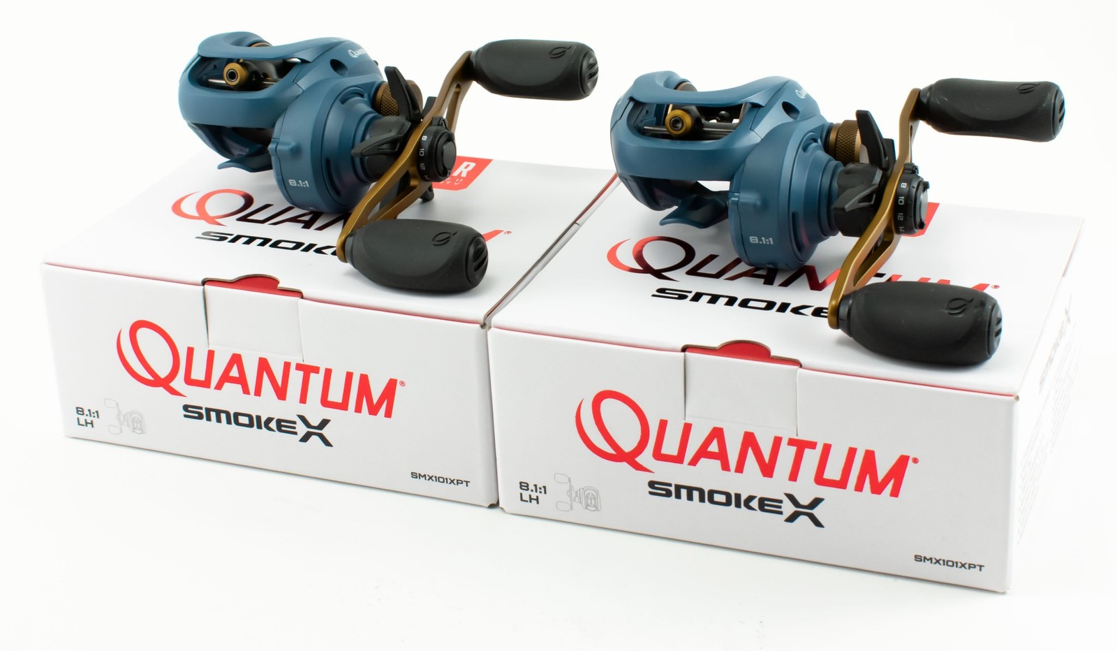 (Lot Of 2) Quantum Smoke X Smx101Xpt 8.1:1 Gear Ratio Left Hand Baitcast Reel