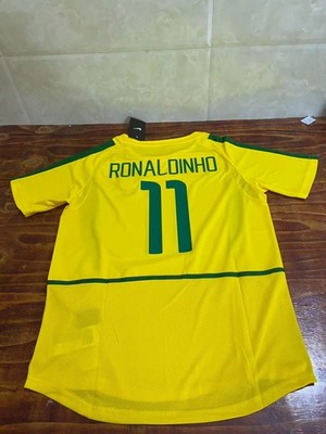 Brazil 2002 World Cup Home Jersey Ronaldinho #11 | eBay