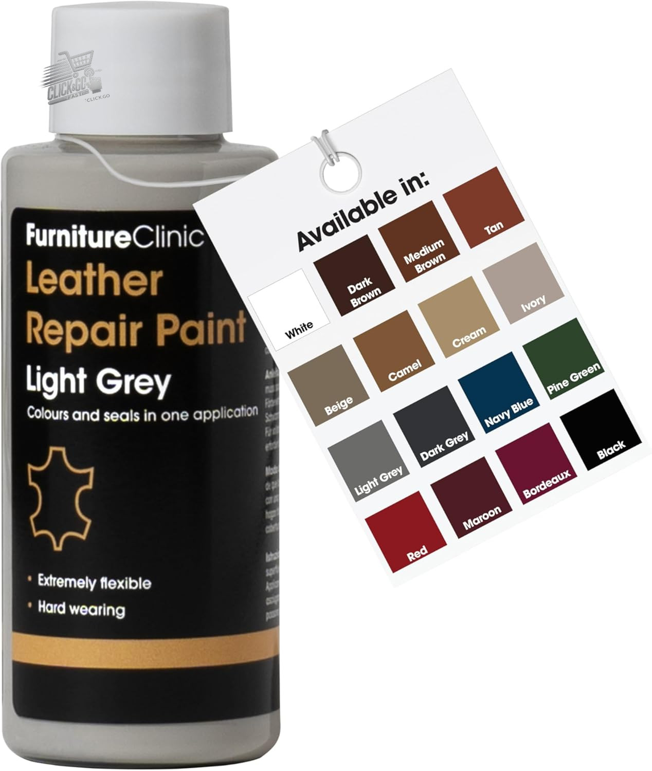 Vernice Tinta Pelle Divano Sedili Auto Scarpe Borse Grigio Chiaro Grigia 50ml