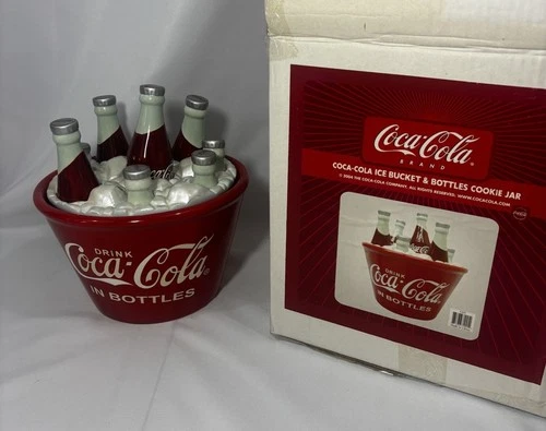 2004 RARE VTG Coca-Cola Coke Bottles On Ice Ceramic Cookie Jar
