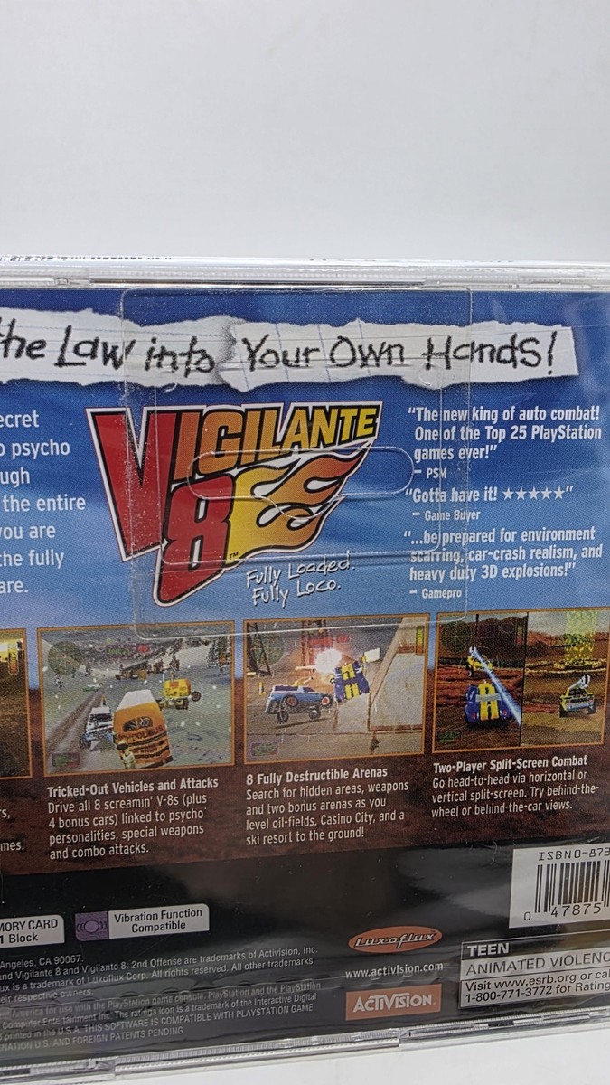 Vigilante 8 PlayStation PS1 Factory Sealed Rare Greatest Hits | eBay