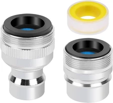 Dishwasher Faucet Adapter with 15/16-27Male or 55/64-27Female, Silver 