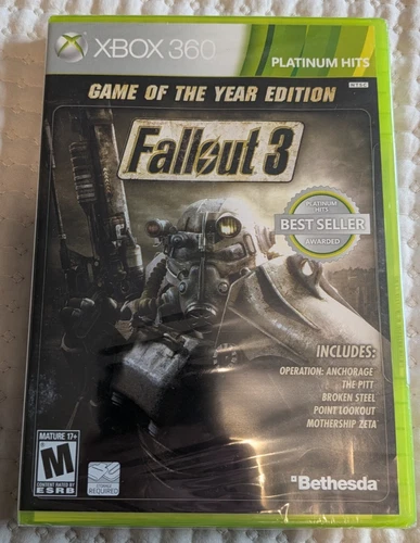 Fallout 3 Game of The Year Xbox 360 Platinum Hits Clean