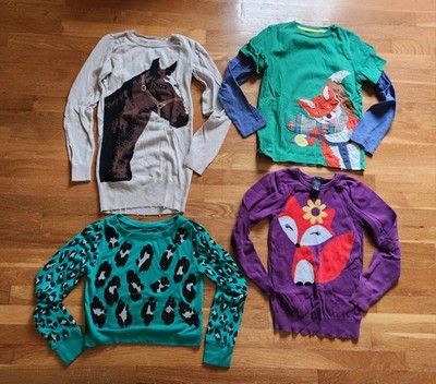 Girl's Clothes 4 Sweater Tops Youth 10-12 yo Animal Themed, Boden, H&M, Old Navy